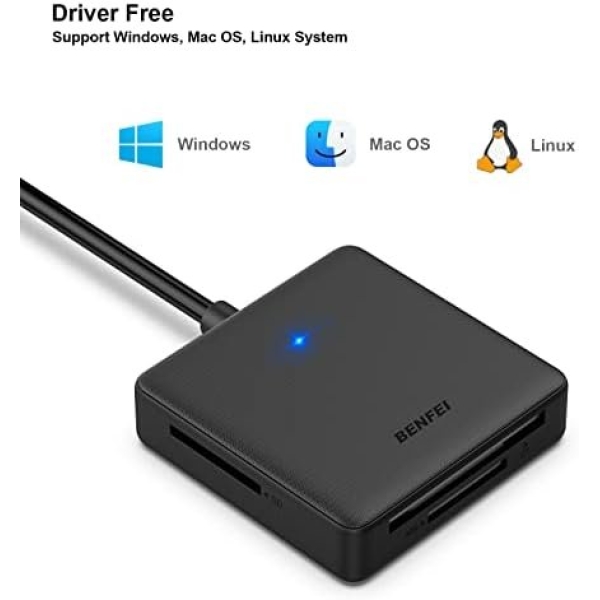 Memory Card Reader, BENFEI 4in1 USB USB-C to SD Micro SD MS CF Card Reader - Image 8