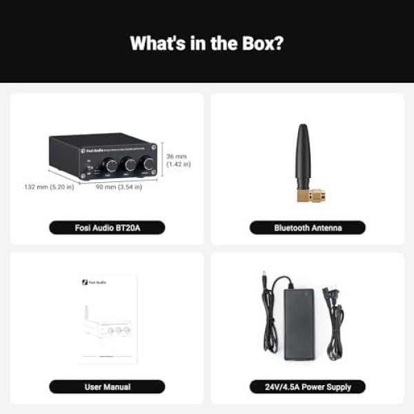 Fosi Audio BT20A Bluetooth 5.0 Stereo Audio 2 Channel Amplifier Receiver Mini - Image 9