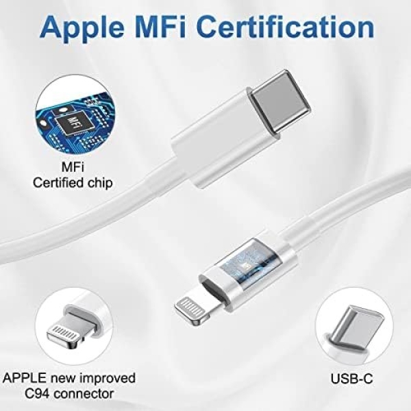iPhone Charger fast charging [APPLE MFi Certified] 2 pack Apple Type C Wall - Image 4