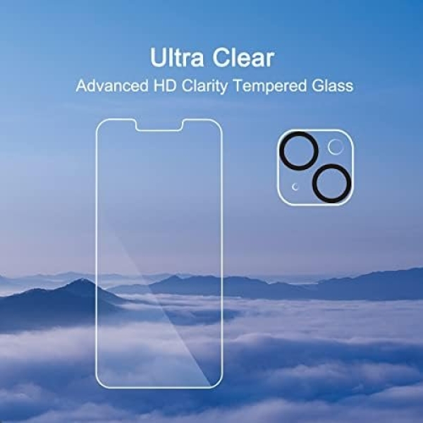 Ailun 3 Pack Screen Protector for iPhone 14 [6.1 inch] + 3 Pack Camera Lens - Image 4