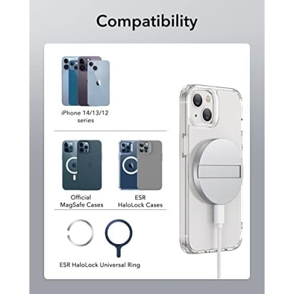ESR HaloLock Kickstand Wireless Charger, MagSafe-Compatible Charger for iPhone - Image 8