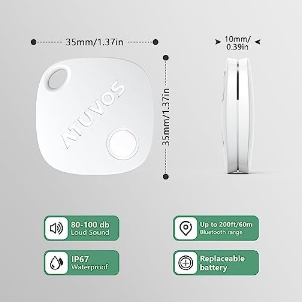 ATUVOS 1 Pack Key Finder, Bluetooth Tracker Pairs with Apple Find My (iOS Only) - Image 7