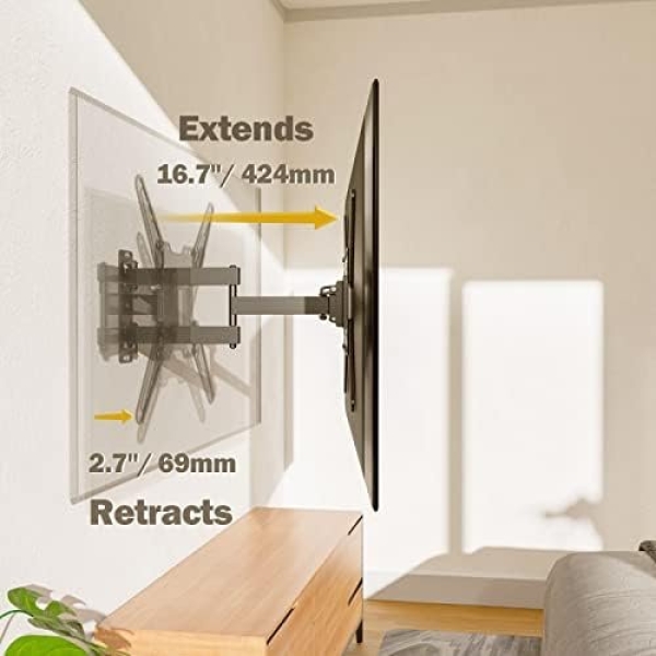 Mounting Dream TV Wall Mount for Most 26-55 Inch TVs, Full Motion TV Mount with - Image 2