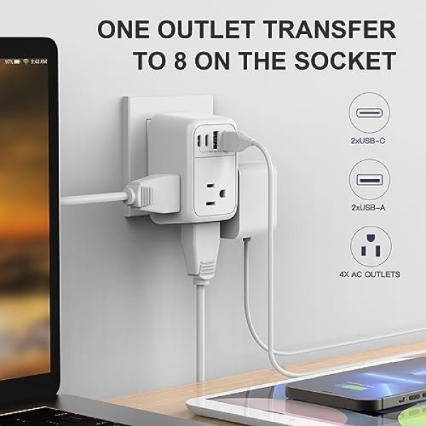 VYLEE International Travel Adapter, Europe Travel Adapter with USB, Universal - Image 2