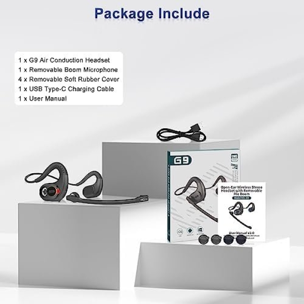 BANIGIPA Bluetooth Headset with Removable Microphone, Noise Cancelling Wireless - Image 9