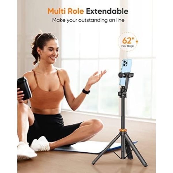Newest 62" Phone Tripod, EUCOS Tripod for iPhone & Selfie Stick Tripod - Image 4