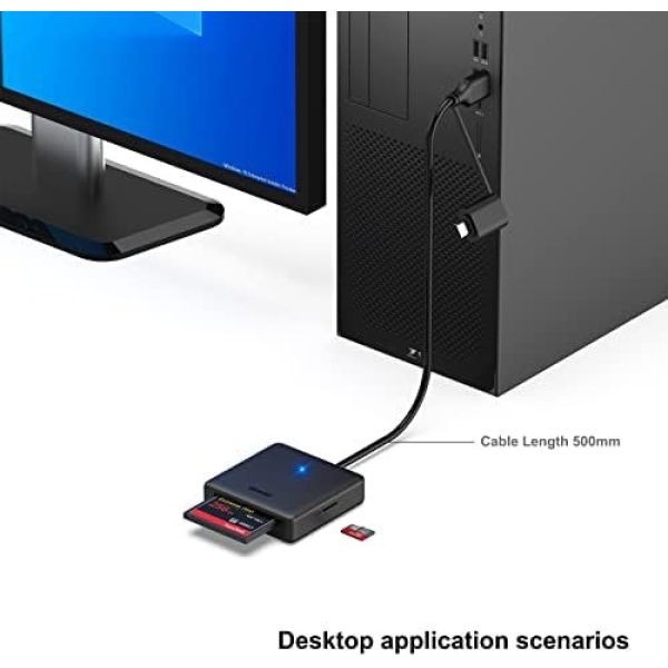 Memory Card Reader, BENFEI 4in1 USB USB-C to SD Micro SD MS CF Card Reader - Image 3