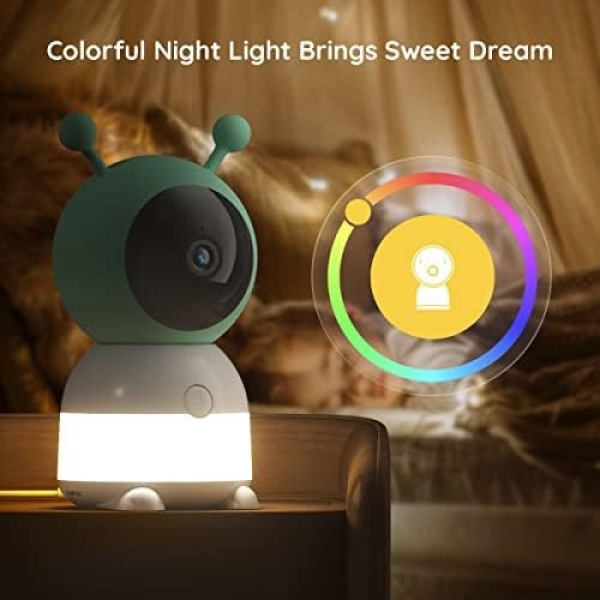 BOIFUN 5" Split-Screen Baby Monitor With 2 Cameras, 2K WiFi Baby Dual Cameras - Image 3