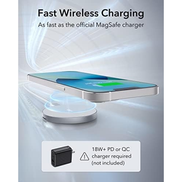 ESR HaloLock Kickstand Wireless Charger, MagSafe-Compatible Charger for iPhone - Image 4