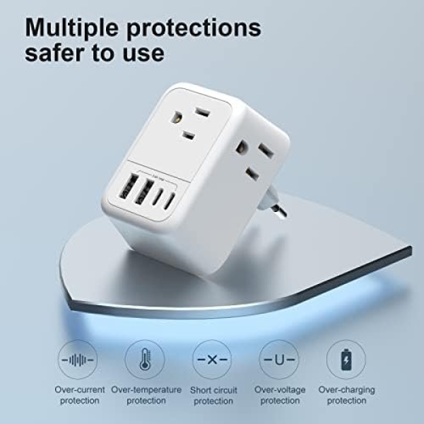 VYLEE International Travel Adapter, Europe Travel Adapter with USB, Universal - Image 8