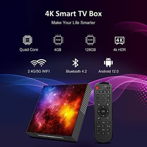 Android TV Box 4GB RAM 128GB ROM Upgraded W2 Mali-G31 2.4G/5G Dual WiFi - Image 2