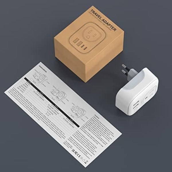 International Travel Adapter, Europe Travel Adapter with USB, Universal Travel - Image 7