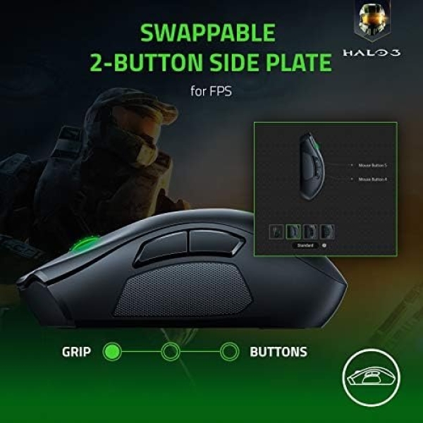 Razer Naga Pro Wireless Gaming Mouse: Interchangeable Side Plate - Image 3