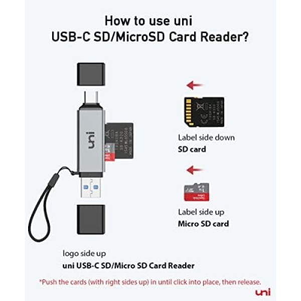 SD Card Reader, uni High-Speed USB C to Micro SD Card Adapter USB 3.0 Dual - Image 8