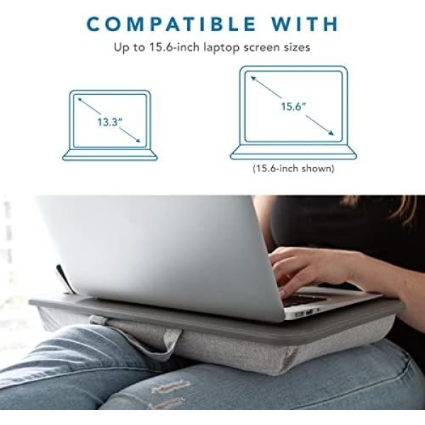 LAPGEAR Sidekick Lap Desk with Device Ledge and Phone Holder - Gray - Image 2