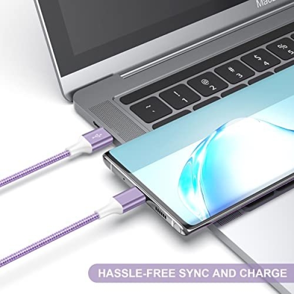 USB Type C to USB A Cable, 5Pack<strong>3/3/6/6/10FT:</strong>   Fast Charging Long Android USBC - Image 5