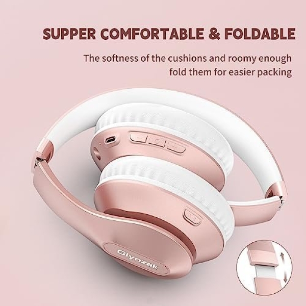 Glynzak Wireless Headphones Over Ear 65H Playtime HiFi Stereo Headset - Image 8