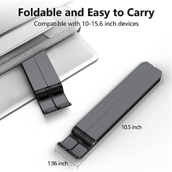 Tonmom Laptop Stand for Desk, Adjustable Riser ABS+Silicone Foldable - Image 4