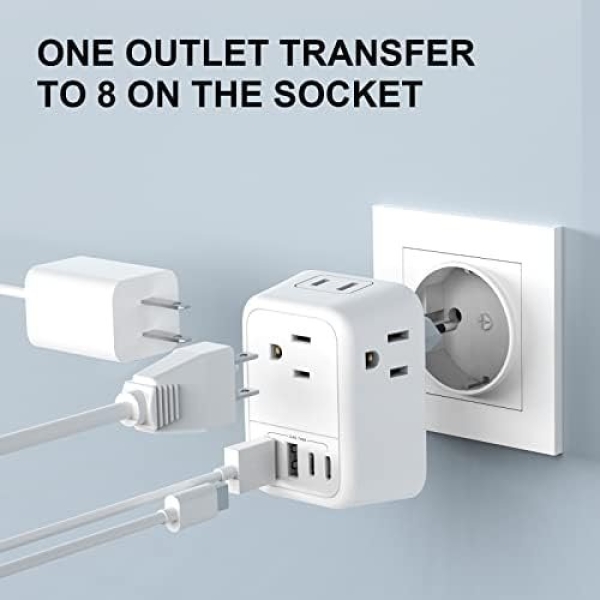 VYLEE International Travel Adapter, Europe Travel Adapter with USB, Universal - Image 4