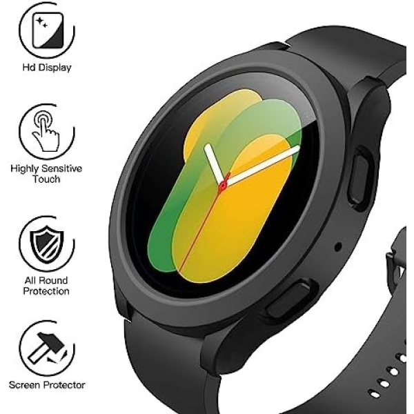 Langboom Black Hard Case Compatible with Samsung Galaxy Watch 5 Galaxy Watch 4 - Image 2