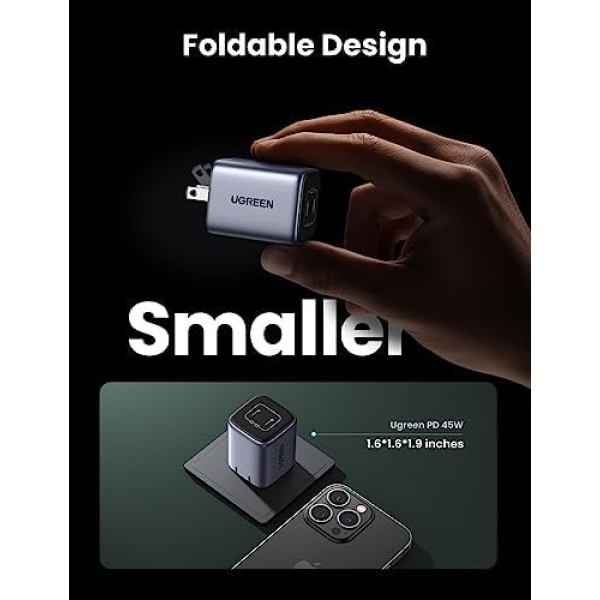 UGREEN 45W USB C Charger, Nexode GaN Dual Foldable PPS Charger Block Support - Image 6