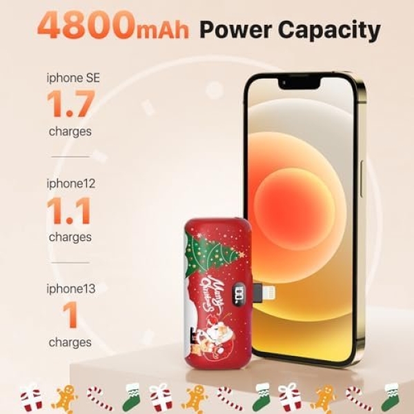 Taegila Portable Charger for iPhone Christmas Edition, 5000mAh - Image 3