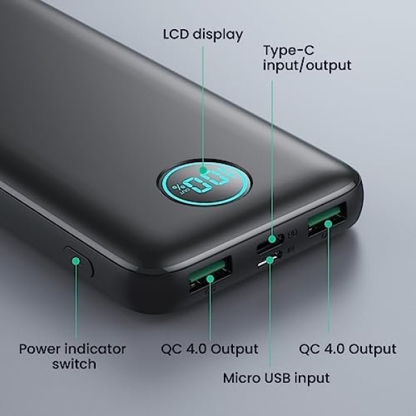 Portable Charger 10800mah,Slim 22.5W LCD Display Power Bank, Dual QC 4.0 PD Fast - Image 7