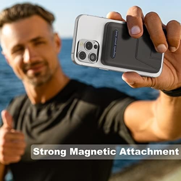 AOGUERBE Magnetic Power Bank, 10000mAh Foldable Wireless Portable Charger - Image 3