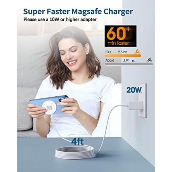 Magnetic Wireless Charger Fast Apple Mag-Safe Charger for iPhone 15 Pro Max/15 - Image 2