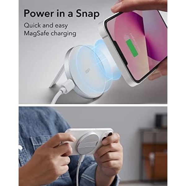 ESR HaloLock Kickstand Wireless Charger, MagSafe-Compatible Charger for iPhone - Image 3