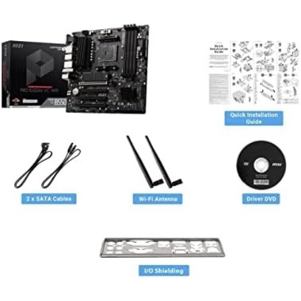 MSI PRO B550M-VC WiFi ProSeries Motherboard (AMD AM4, DDR4, PCIe 4.0, SATA - Image 2