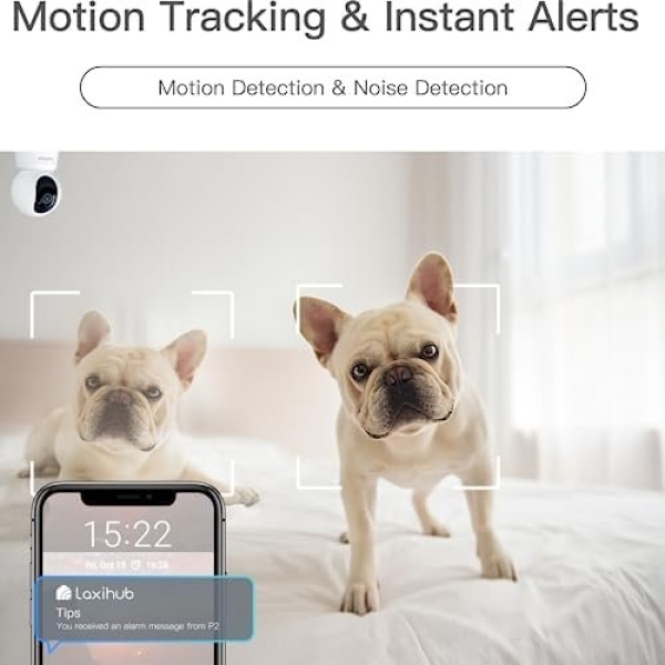 Laxihub Indoor Home Security Camera, P2 Baby Monitor with Camera and Audio - Image 3