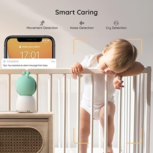 BOIFUN 5" Split-Screen Baby Monitor With 2 Cameras, 2K WiFi Baby Dual Cameras - Image 4
