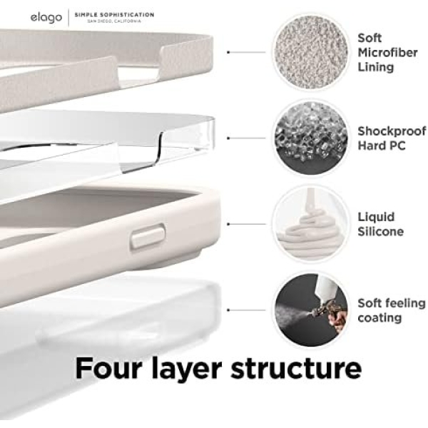 elago Compatible with iPhone 14 Case, Liquid Silicone Case, Full Body Protective - Image 5