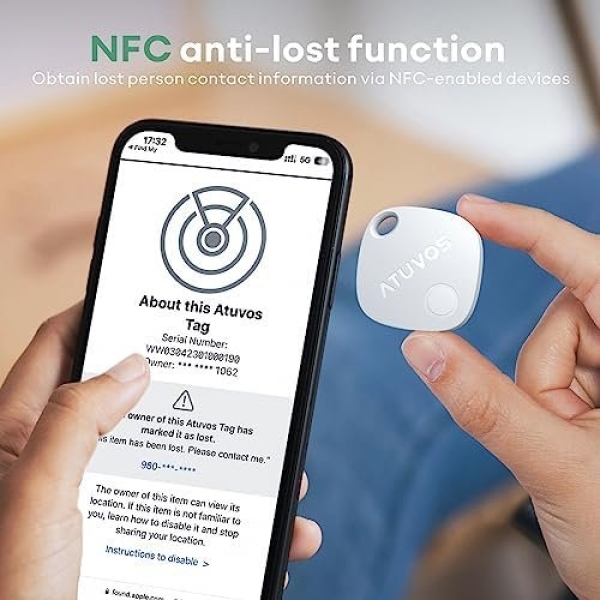 ATUVOS 1 Pack Key Finder, Bluetooth Tracker Pairs with Apple Find My (iOS Only) - Image 6