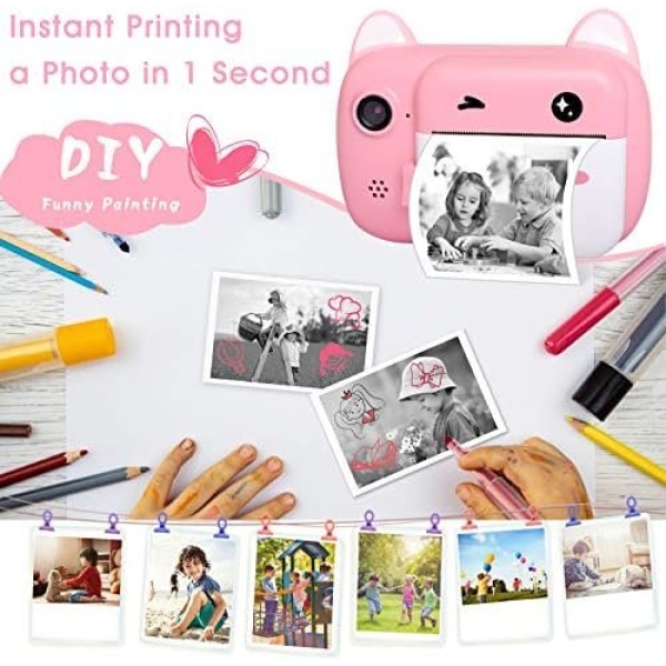 Instant Print Camera for Kids, Upgrade Selfie Kids Camera, Digital Zero Ink - Image 3