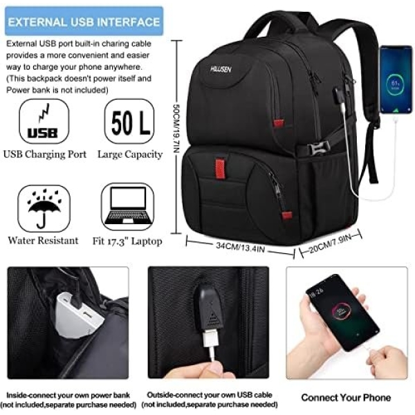 Extra Large Backpack for Men 50L, Insulated Cooler Lunch Box Backpack, 17inch - Image 5