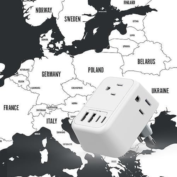 VYLEE International Travel Adapter, Europe Travel Adapter with USB, Universal - Image 7