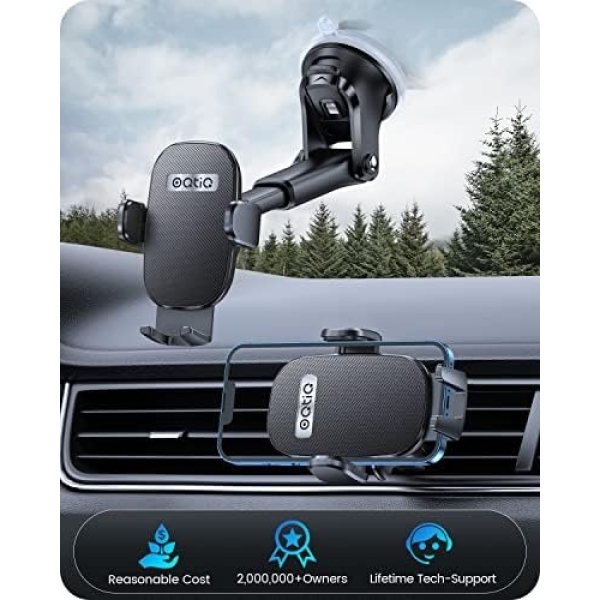OQTIQ 3-in-1 Suction Cup Phone Holder for Windshield/Dashboard/Air Vent - Image 6