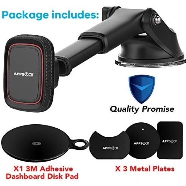 APPS2Car Magnetic Phone Car Mount, Universal Dashboard Windshield - Image 6