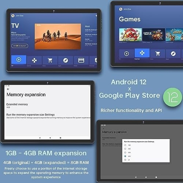 Tablet DMAOAO Android 12 Tablet 2023 Latest Octa-Core 2.0GHz CPU 2 in 1 Tablets - Image 4