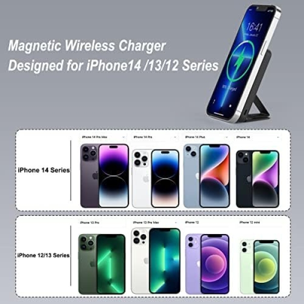 AOGUERBE Magnetic Power Bank, 10000mAh Foldable Wireless Portable Charger - Image 6