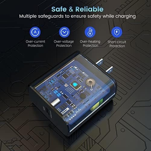 45W Super Fast Charger Type C, [2 PACK] 45 Watt USB-C PD/PPS Wall Charging Block - Image 4