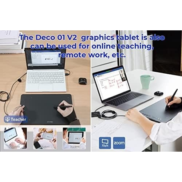 XPPen Deco 01 V2 Graphics Tablet 10x6.25 Inch Drawing Tablet 8192 Levels - Image 5