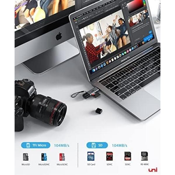 SD Card Reader, uni High-Speed USB C to Micro SD Card Adapter USB 3.0 Dual - Image 3