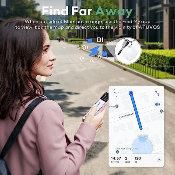 ATUVOS 1 Pack Key Finder, Bluetooth Tracker Pairs with Apple Find My (iOS Only) - Image 4