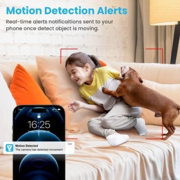 litokam Indoor Security Camera 360° Motion Tracking, Pet Camera - Image 3