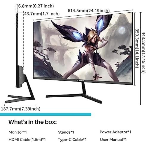 SANSUI Computer Monitors 27 inch 100Hz IPS USB Type-C FHD 1080P HDR10 Built-in - Image 9