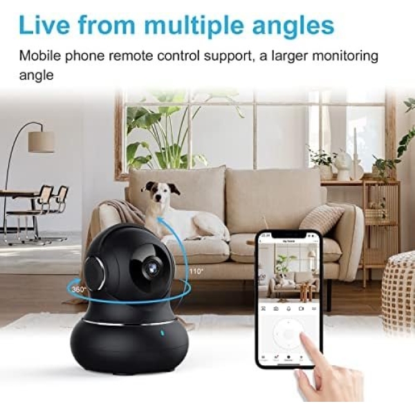 litokam Indoor Security Camera 360° Motion Tracking, Pet Camera - Image 5
