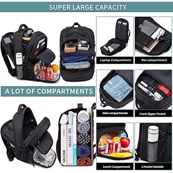 Extra Large Backpack for Men 50L, Insulated Cooler Lunch Box Backpack, 17inch - Image 3